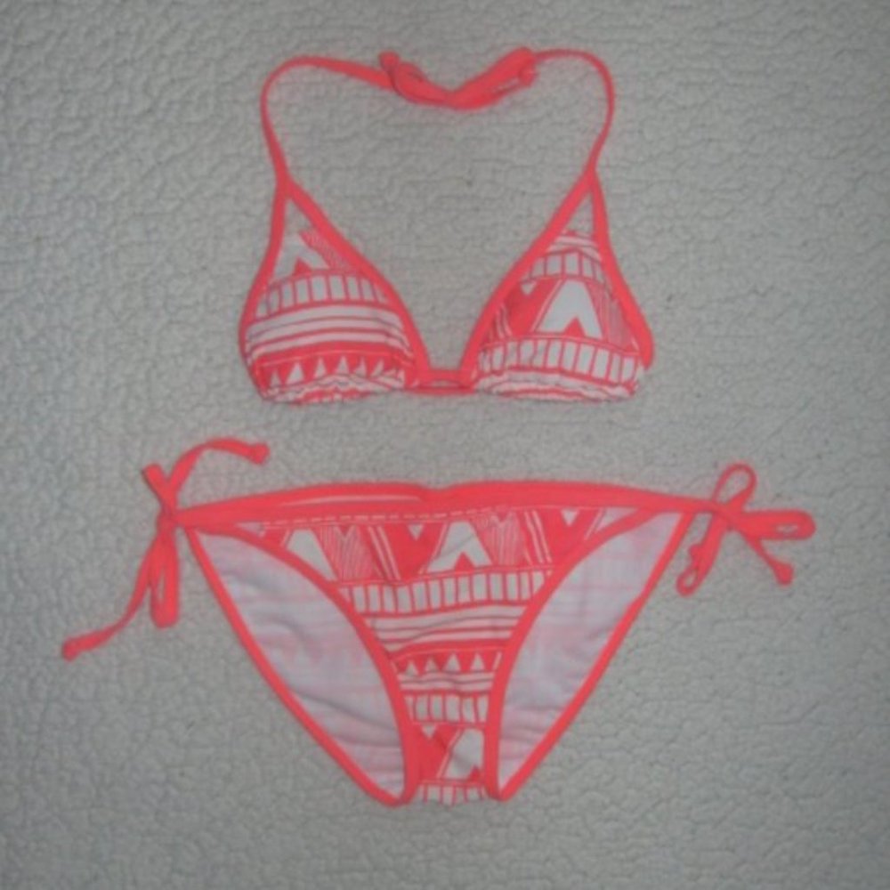 Old Navy Orange/White Two Piece Bikini